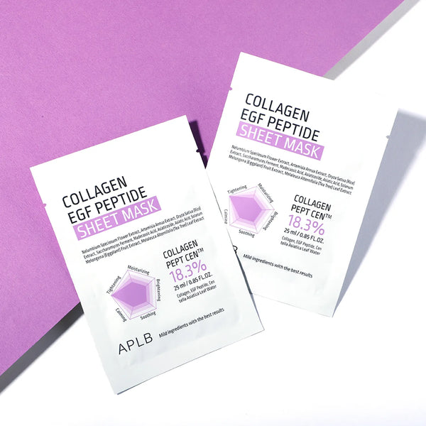 Taaselustav näomask kollageeni ja peptiididega APLB Collagen EGF Peptide Sheet Mask
