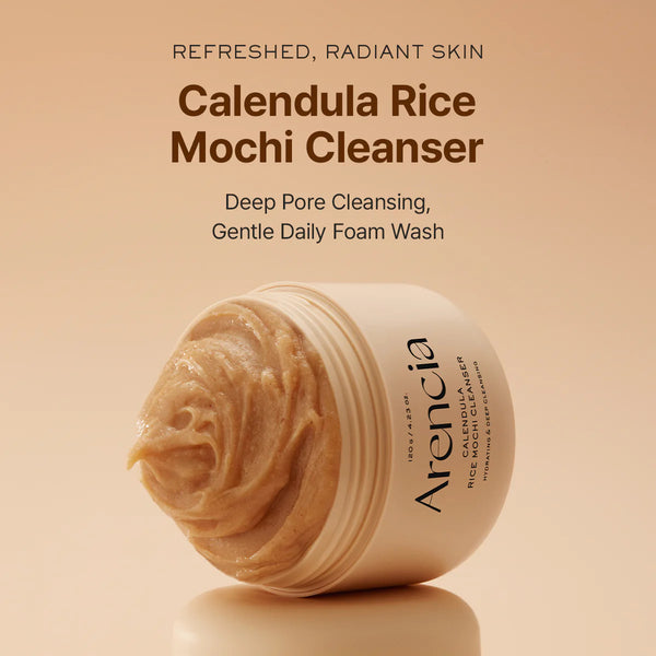 Puhastusvahend saialille ja riisi ekstraktidega Arencia Calendula Rice Mochi Cleanser